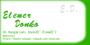 elemer donko business card